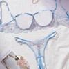 Lace Perspective Lingerie Chest Support Bra Briefs Set T-back Lingerie Suit  Valentine's Day