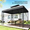 Replacement Canopy 4x3 m with Double Roof Drainage Holes and UV Protection Canopy Only NOT Including Frame Dark Grey