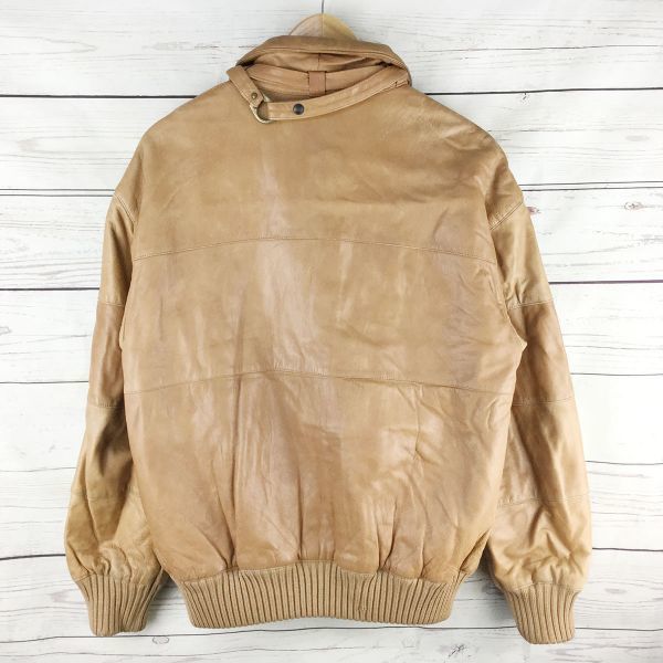 80er-90er Vintage Johnston & Murphy Lederjacke/Herren XL/Braun/Bikerstil(GEBRAUCHT)
