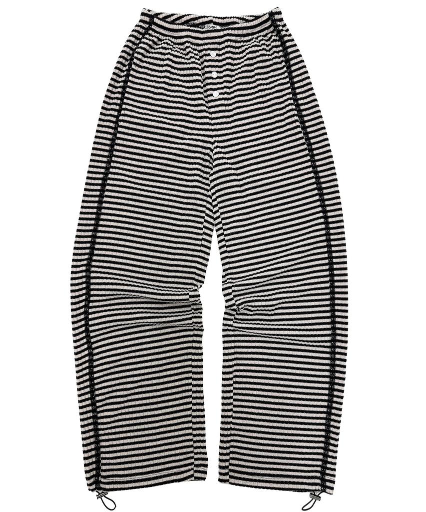 Plasma Sphere Rouge Stripe Knit Lace Track Wide Pants_2 Colors