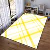 Yellow and White Plaid Pattern Printed Carpet for Modern Living Rooms Suitable for use as an anti-slip for living room bedroom sofas