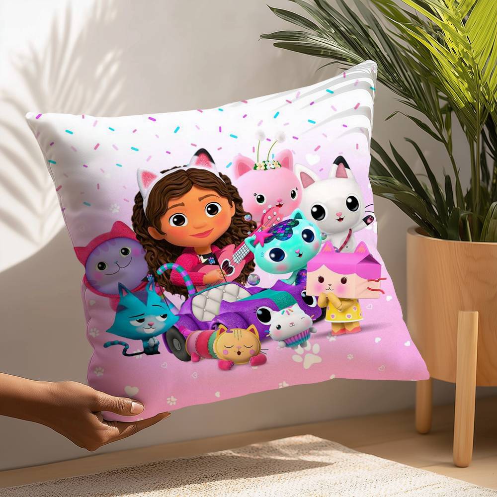 Cartoon Gabbys Mercat Cat Pillow Case Plush Fabric Soft  Pillowcase Double Sided Print Cushion Cover Household Gifts