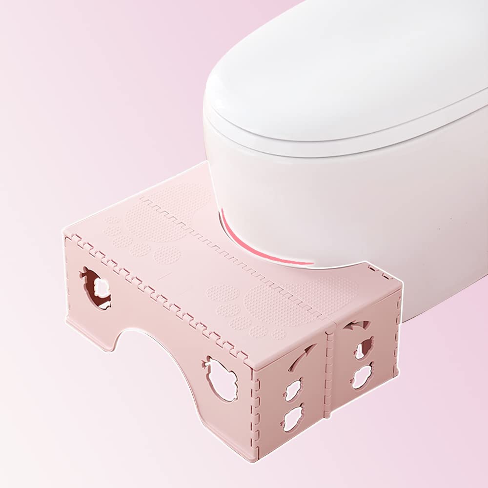 

MOTONOYA Folding Step Stool for Toilet 18cm Easy to Step Toilet Seat Suitable for and Training, Tall, Multifunctional, Portable, Store, Stool, розовый