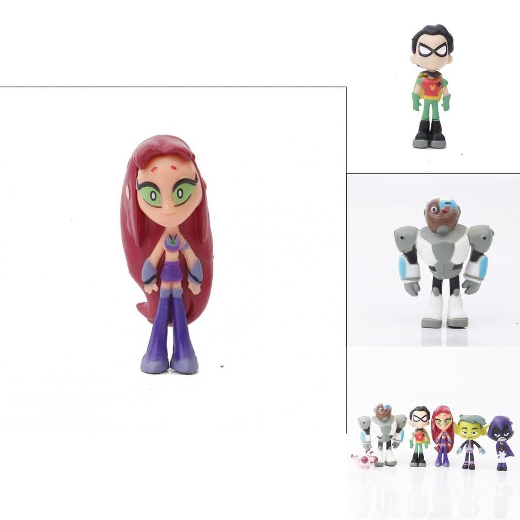 Lebhafte Teen Titans Go Anime-Figuren mit Robin Raven Beast Boy Starfire