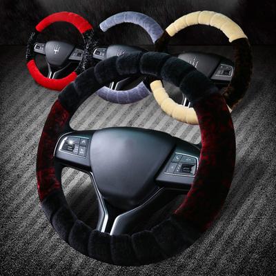 38 cm husă universală pentru volan de mașină, antiderapant, modă, blană scurtă de pluș, design moale și cald