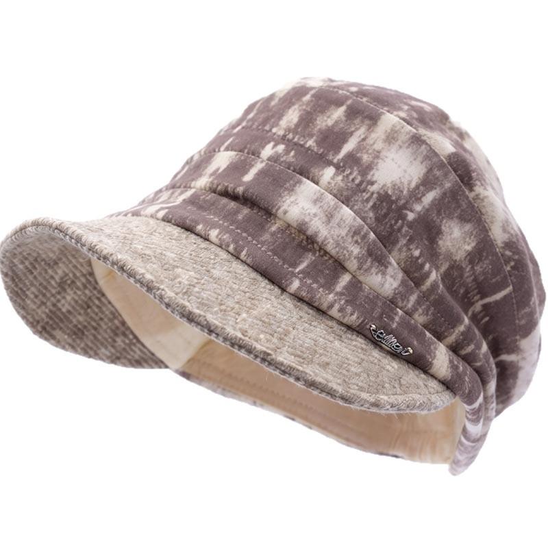 Tie-dye gradual change pleated pile hat women's autumn and winter retro short-brimmed newsboy hat lazy warm face cover cap