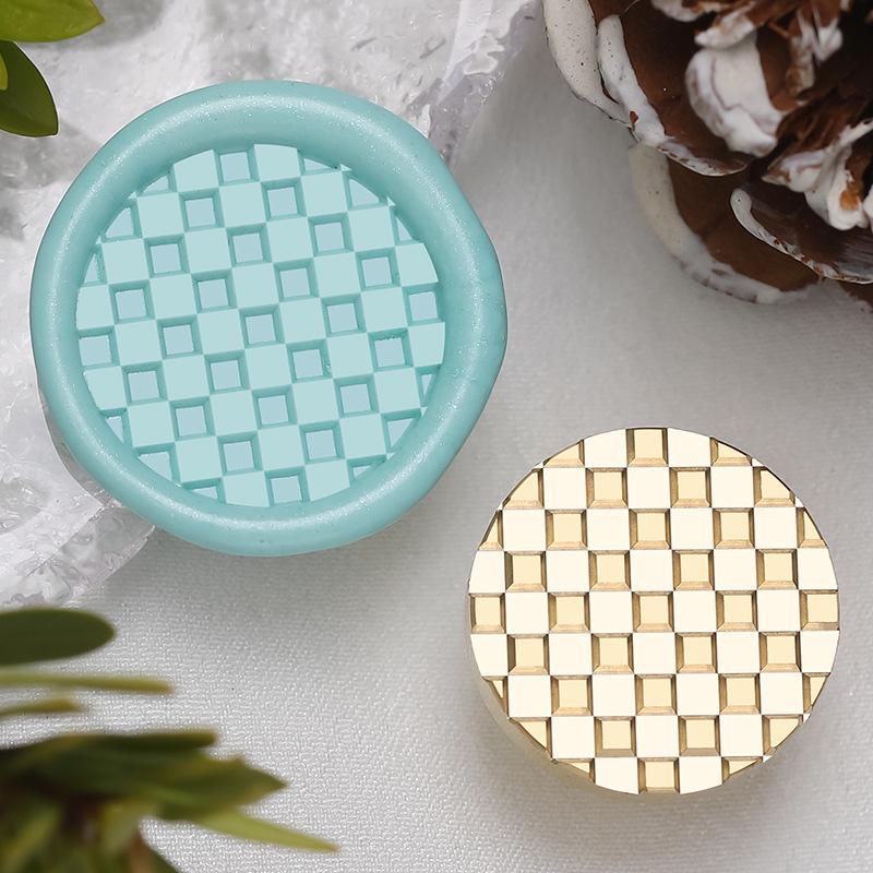 1pc Texture Wax Seal Stamps Brass Head 3D Dragon Scale Ice Cubes Growth Ring Triangle Sweater Pattern Removable Wax Sealing