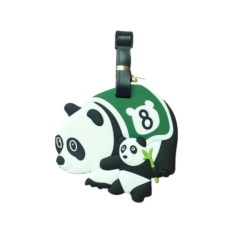 Suitcase Label Cartoon Pattern Luggage Baggage Backpack Soft Label with Strap Name ID Address Card Baggage Identifier