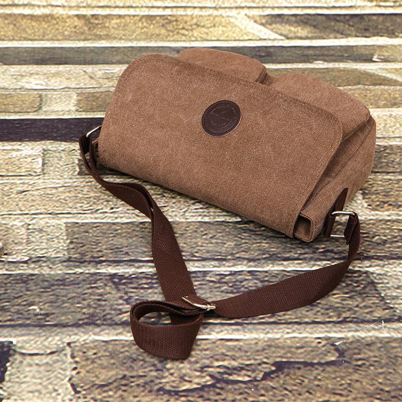 Retro Mens Canvas Messenger Bag With Adjustable Strap For Business Travel