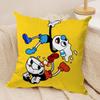 Game CCupheadS Cushion Cover Silky Short Plush DoubleSided Printed Pillow Case for Sofa All Seasons Home Decor Gift
