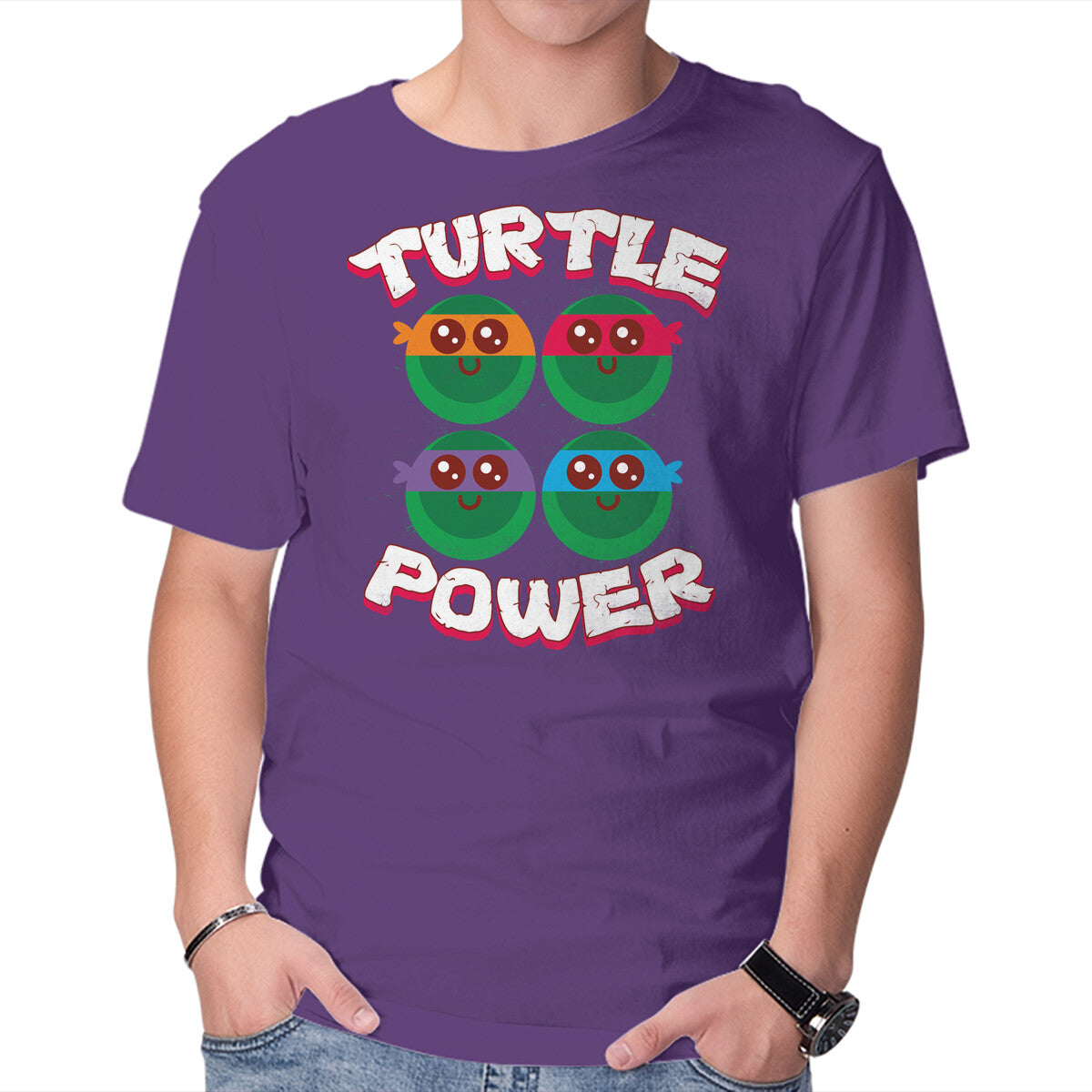 Unisex Crew Neck T-Shirt Turtle Power Graphic Short Sleeve Casual Tee XXXL