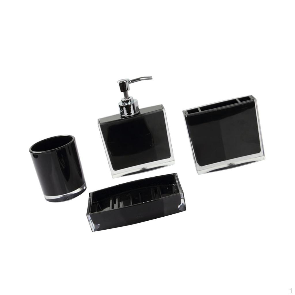 4 Pieces Cup Toothbrush Holder Set Lotion Dispenser Organizer Toiletries Mouthwash Bathroom