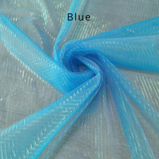 Stripe Sheer Organza Mesh Tulle Fabric Shiny Gauze for DIY Dress Craft Decor