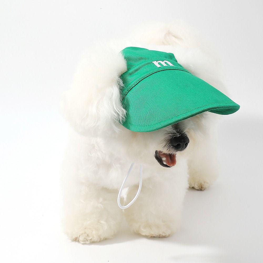 M Letter Embroidery Dog Sunshade Adjustable Cat Sunscreen Hat Pet Accessories Dog Sun Hat  Outdoor