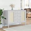 VidaXL Buffet SENJA Rattan Look White 112x40x80cm Solid Pine Wood 358026