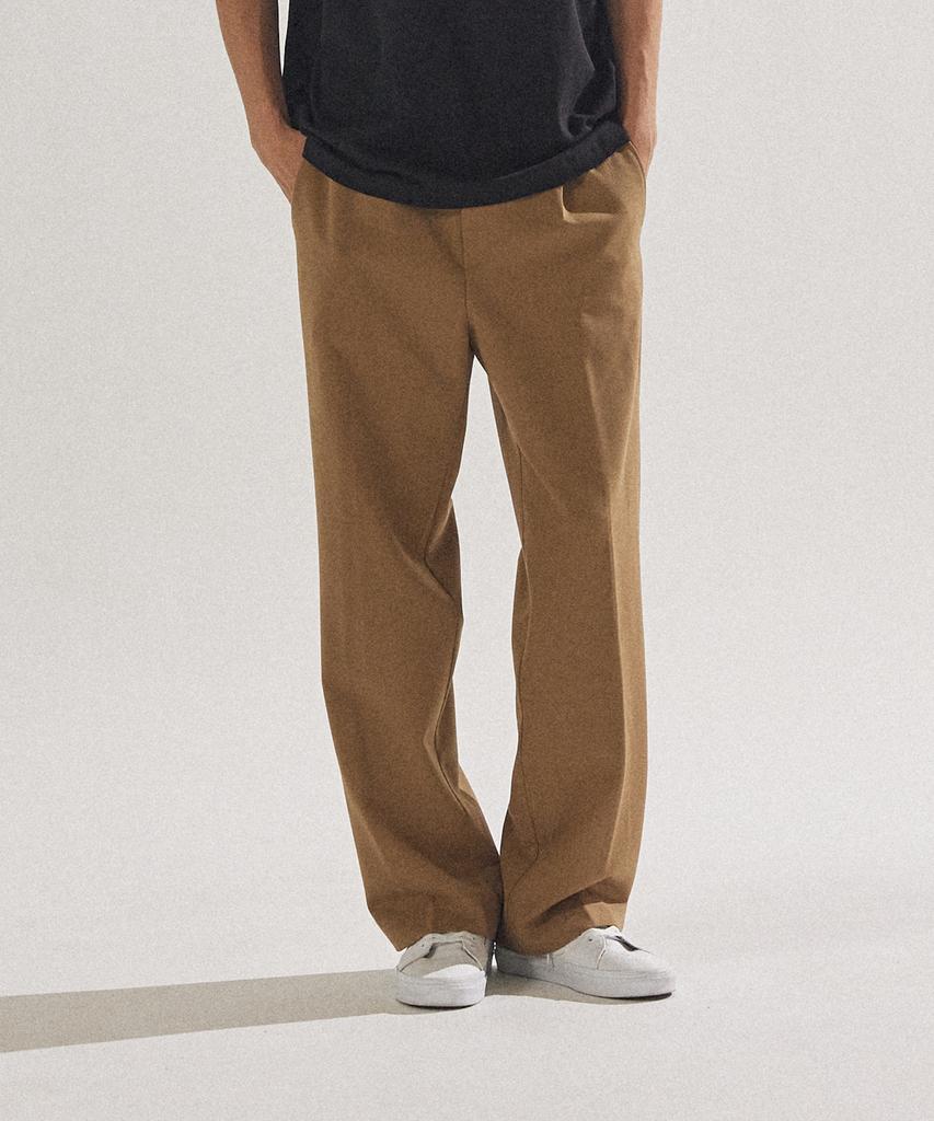 PALAP Unisex Essential Real Wide Elastic Waist Slacks Pants_Pl24F7Pt014_Dbe