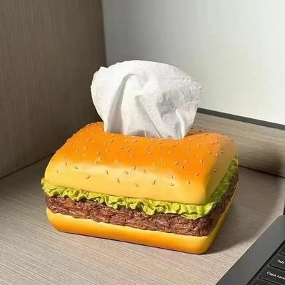 Creative Burger and Corn Tissue Box Household Living Room Coffee Table Plastic Tissue Box Desktop Personalized Ornaments