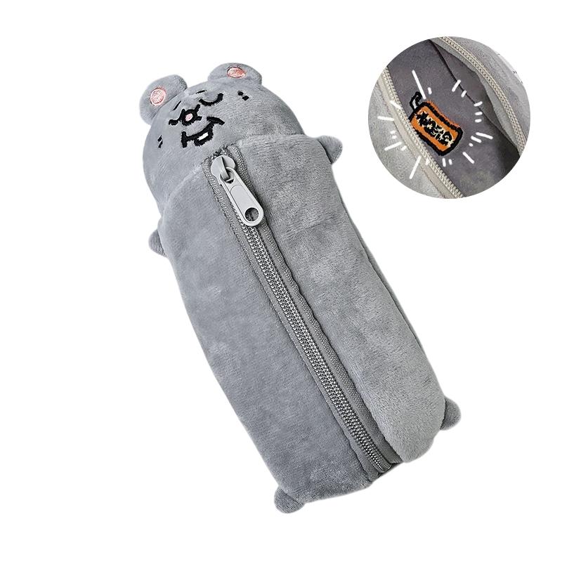 

Large Capacity Pen Bag Storage Bag Cartoon Smiling Mouse Plush Pencil Case Student Stationery Bag
