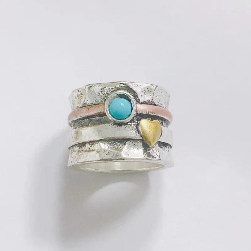 New Retro Minimalist Plated Three Color European and American Wedding Zircon Ring For Both Men and Women