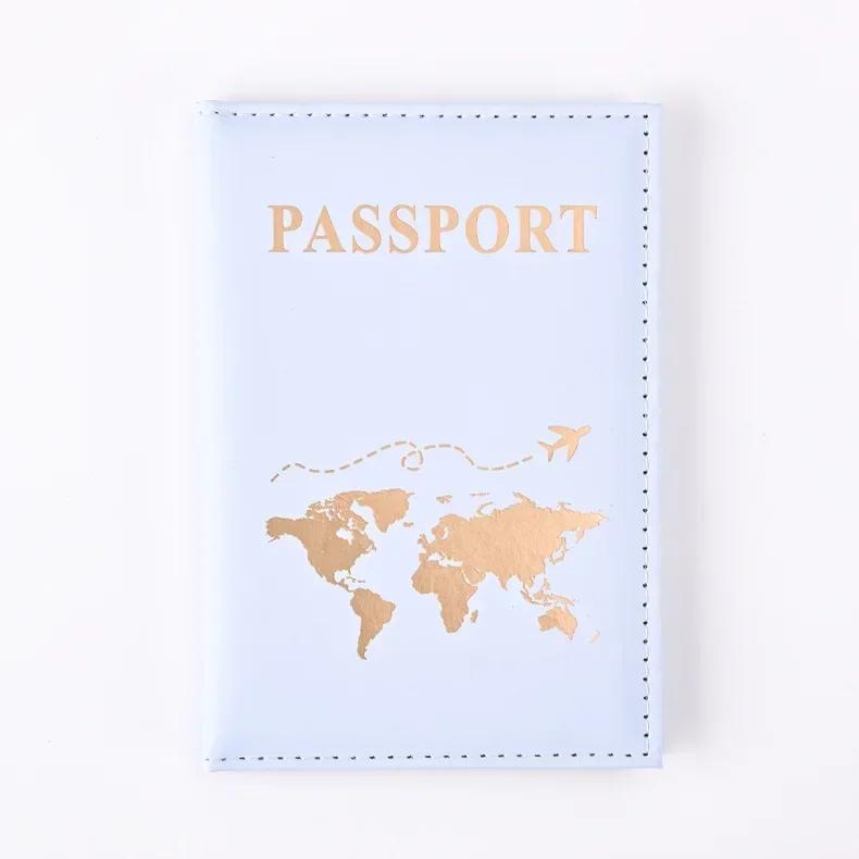 Fashion Passport Protective Cover World Pattern Travel Passport Holder Wallet Gift PU Leather Card Case Cover Unisex Storage Bag
