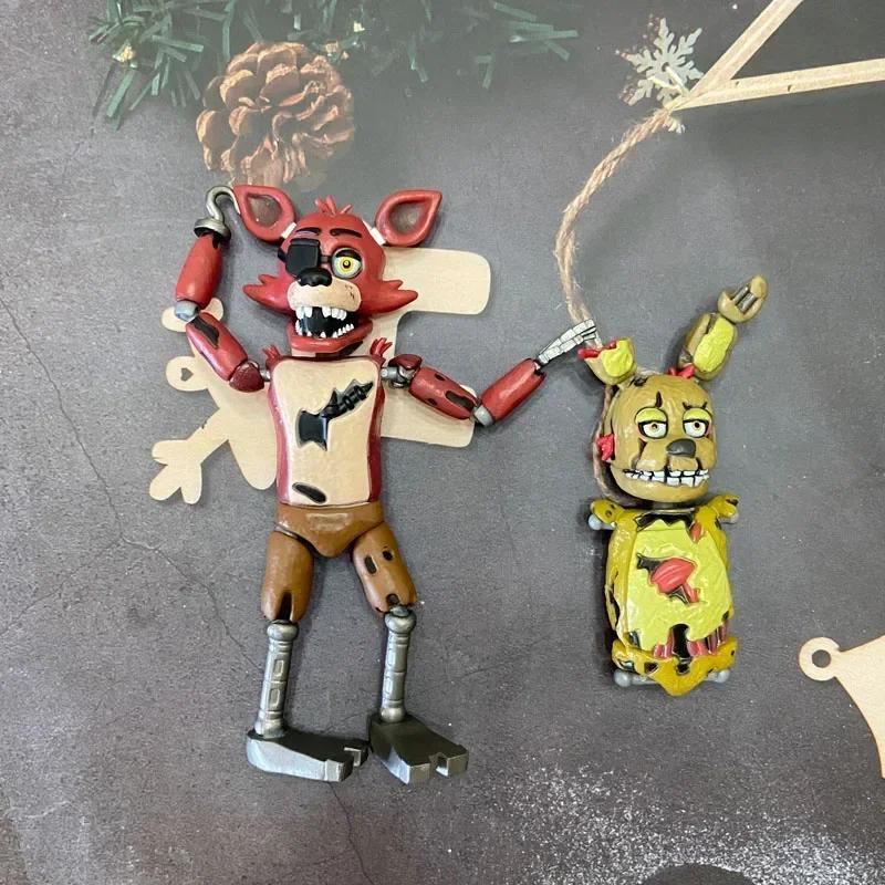 14cm Movable FNAF Action Figures Nightmare Freddy Bonnie Foxy Chica Blacklight Freddy Frostbe Model Collection Toys