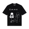Unisex Oversized Cotton T-Shirt With Vintage Letter Print Art Portrait Design Loose Fit Casual Wear