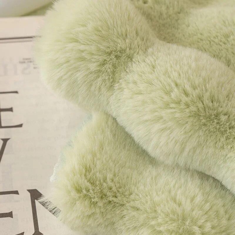 Tavşan Peluş Kalınlaşmak Kanepe Slipcover Evrensel Düz Renk Kanepe Havlu Kaymaz Kanepe Kapakları Oturma Odası Için Slipcovers Kanepe Havlu