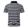 Summer Men's Classic Striped Polo Shirts Short Sleeve Breathable Casual T-Shirt Contrast Color Lapel Collar Streetwear Basic Top