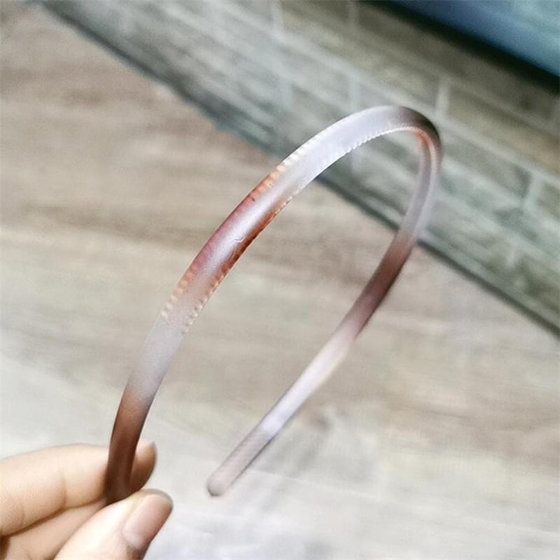 Women Classic Black Brown Plastic Headbands Thin Plain Matt Bright Color Hairbands Non-slip Hair Hoop For Daily Wear