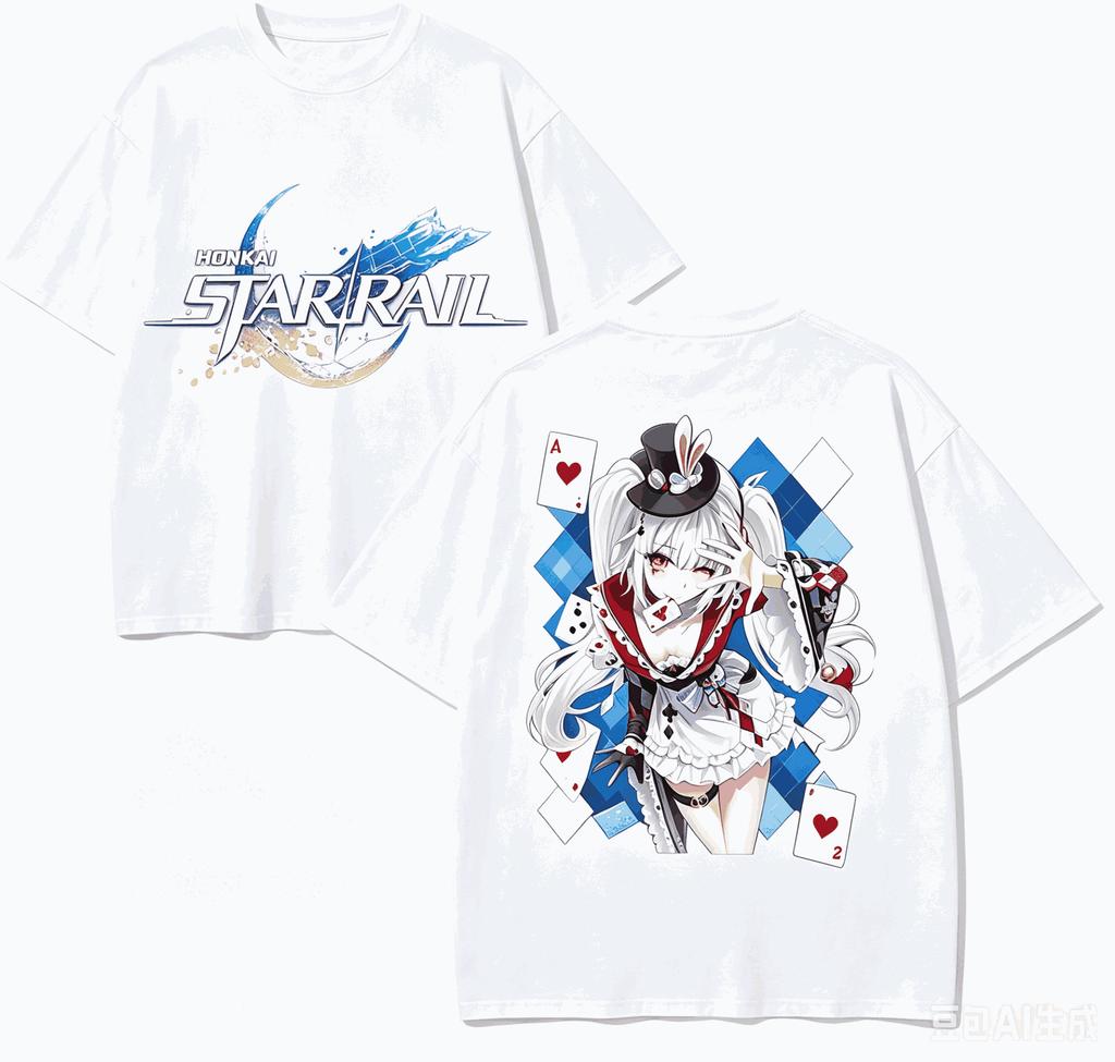 Honkai Star Rail Anime Lover T-shirt Harajuku Cotton New Model High Street Oversized Unisex Short Sleeves Classic High Quality