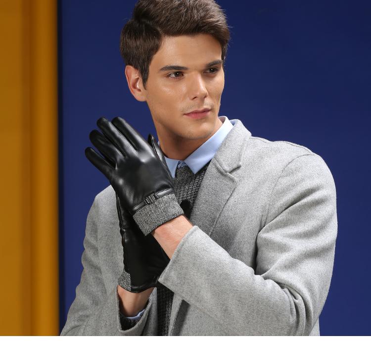 Wholesale Fashion Warm Touch Screen Winter PU Leather Driving Gloves