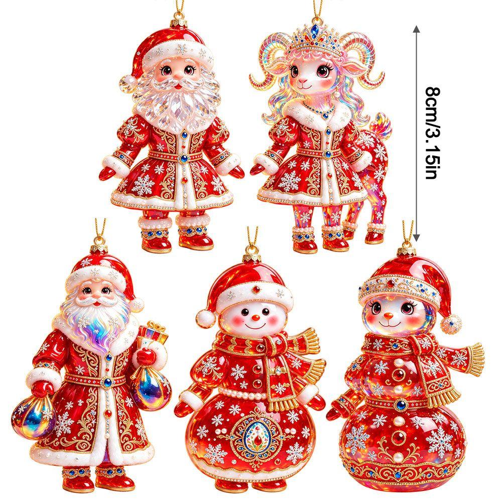Shining Goat Hanging Ornament Set Acrylic Christmas Tree Ornament New Keychain Holiday Party Decor