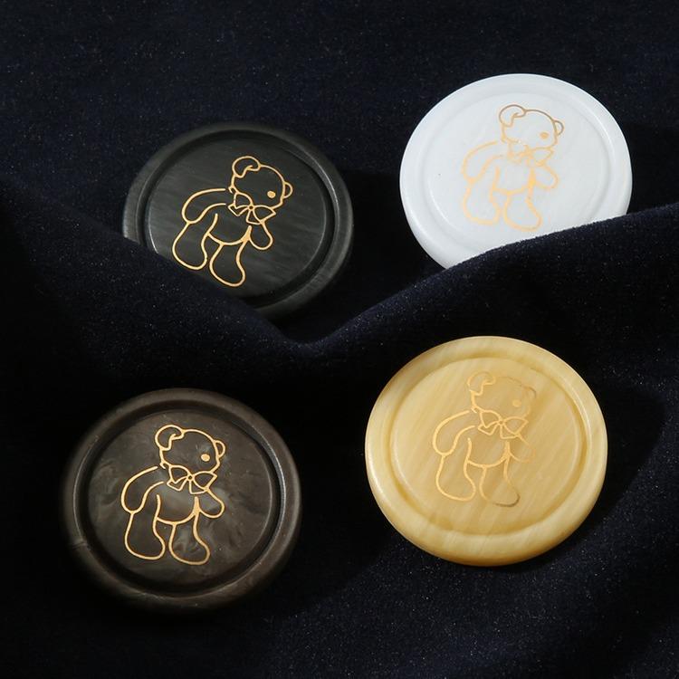 Sweater Button Top Women'S Round Coat Resin Button Cartoon Children'S Button Cardigan Jacket Cute Button High-End