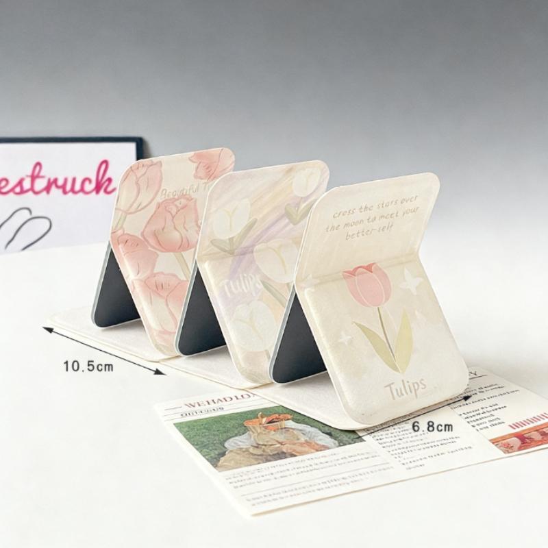 Новое маленькое складное зеркало-тюльпан для женского настольного макияжа, маленькое портативное зеркало 3 PCS