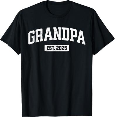 Povýšeno na Dědečka Est. 2025 Oznámení o vnoučeti pro prarodiče unisex tričko Unisex tričko