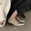 BCEBYL Moda Punta Acuta Tacco a Spillo Bocca Bassa Nuovi Sandali Estivi Sexy Eleganti Casual Scarpe da Donna con Tacco Basso Zapatos Mujer