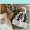 Fashion Leopard Print Pattern Women's Casual Warm Knitted Hatp For Outdoor Casual