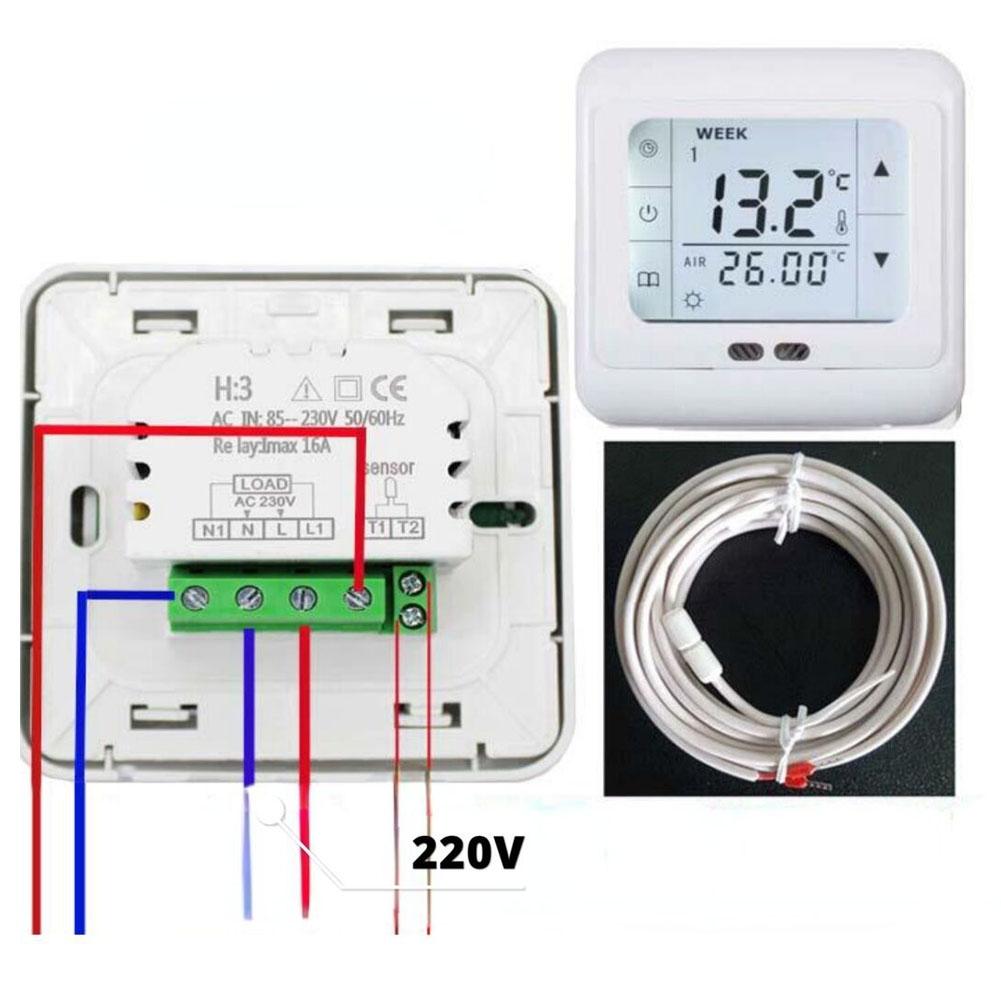 Digitalregler Temperatur Bodenfühler Heizung PC+ABS