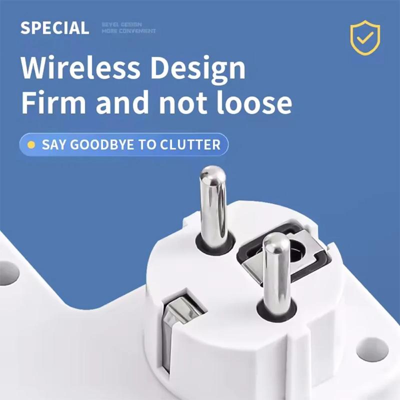 Eu Plug 3/4/5 Ac Outlet Power Strip Multiprise Wall Socket Universal Network Filter Usb Cherger Separate Switch Light Adapter Set