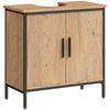 Bathroom Vanity Unit Under Sink Storage Cabinet With 2 Doors Adjustable Shelf For Basin Without Or With Pedestal Oak