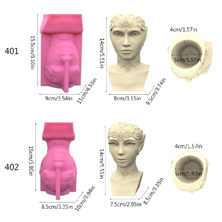 King Queen Portrait Gypsum Silicone Molds for Making Succulent Plant Flower Pot