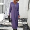 Autumn and winter new European and American button-knitted sweater dress fashion temperament commuter women's sweater women