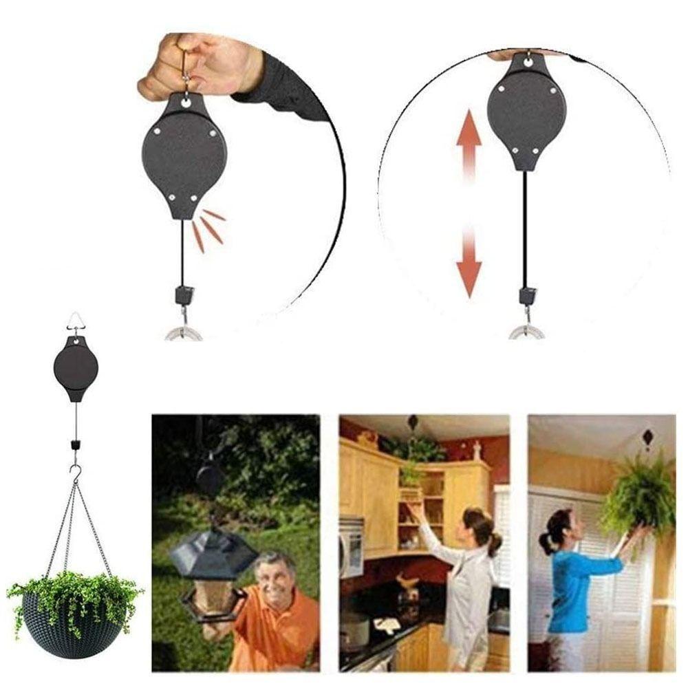 Retractable Flower Pot Hook Plastic Potted Hanger Flower Basket Lifting Hooks  Yard