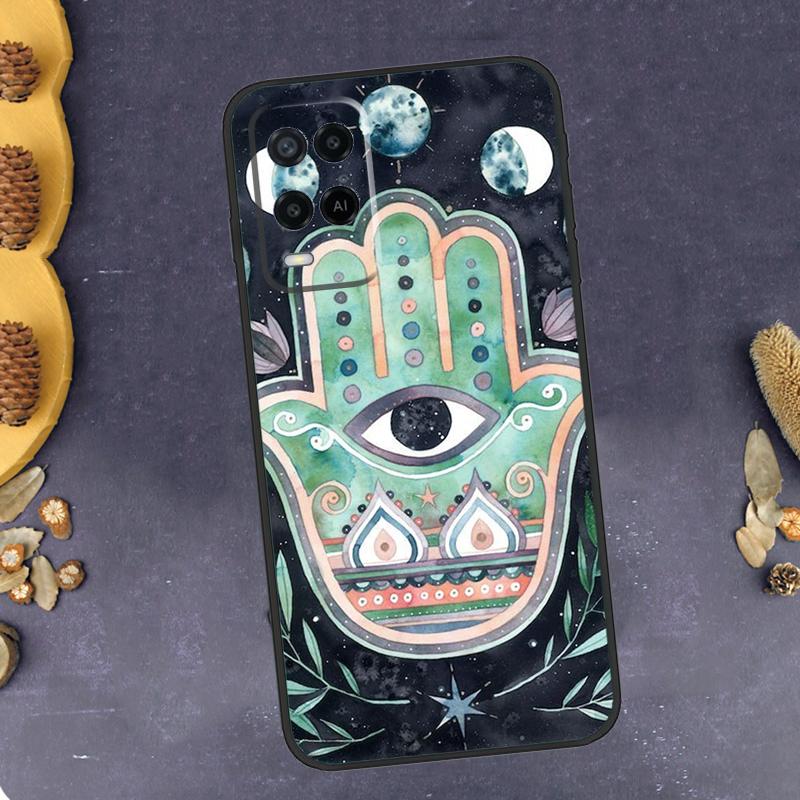 Hamsa Hand Of Fatima Phone Case For Oppo A94 A74 A54 A15 A18 A38 A58 A78 A98 A40 A60 A80 A16 A76 A96 A57S A17 A77