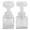 250ml Foam Pump Bottle Portable Refillable Reusable FlowerShaped Liquid Soap Dispenser(Transparent )