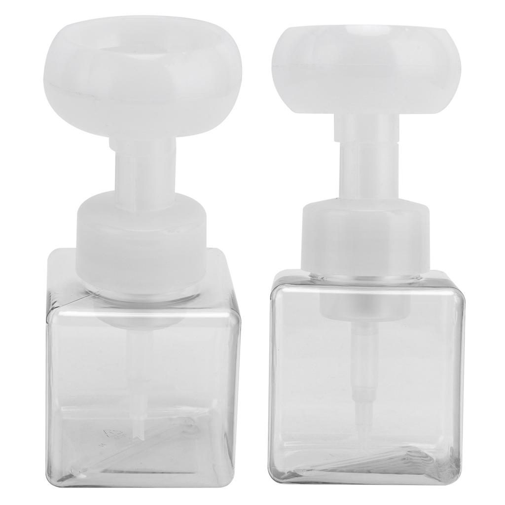 250ml Foam Pump Bottle Portable Refillable Reusable FlowerShaped Liquid Soap Dispenser(Transparent )