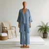 Casual Linen Pants Set For Women With Tie Details Spring Style