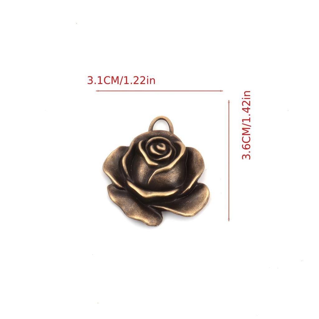 10pcs Vintage Rose Pendant, Zinc Alloy Antique Silvery/Bronze Plated, DIY Jewelry Making Pendant for Necklaces