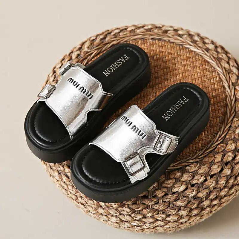Fashion Ribbon Sling Back Beach Flip Flops Women's Silver Shoes Beach Sandals Sneakers Sports Famous Brands Trending Products