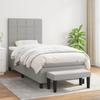 Box Spring Bed with Mattress Light Gray 80 X 200 Cm Fabric